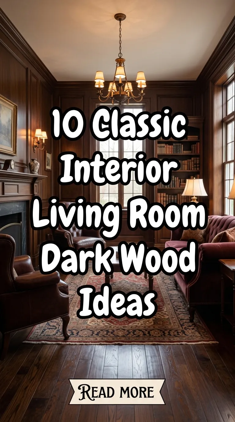 10 Classic Interior Living Room Dark Wood Ideas