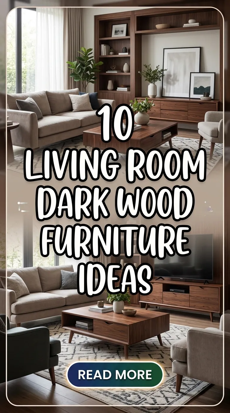 10 Living Room Dark Wood Furniture Ideas