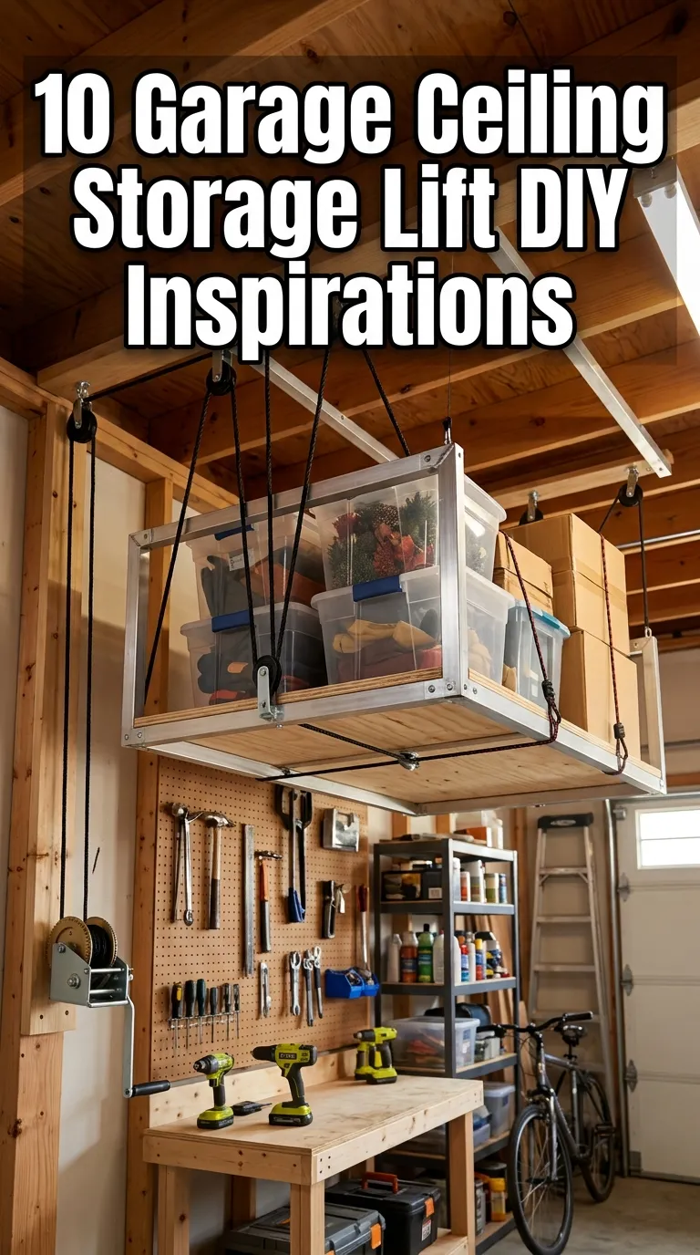 10 Garage Ceiling Storage Lift DIY Ideas