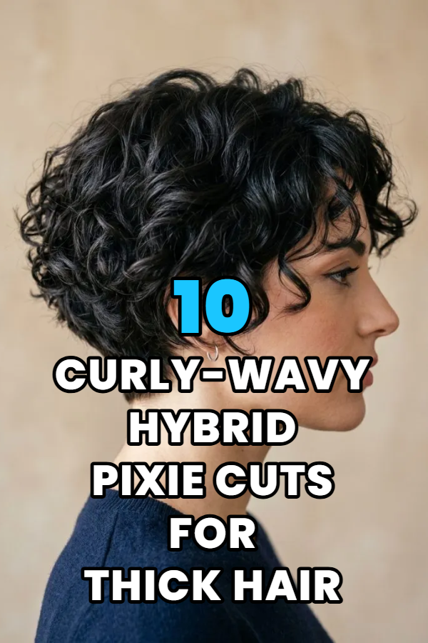 10 Curly-Wavy Hybrid Pixie Cuts for Thick Hair