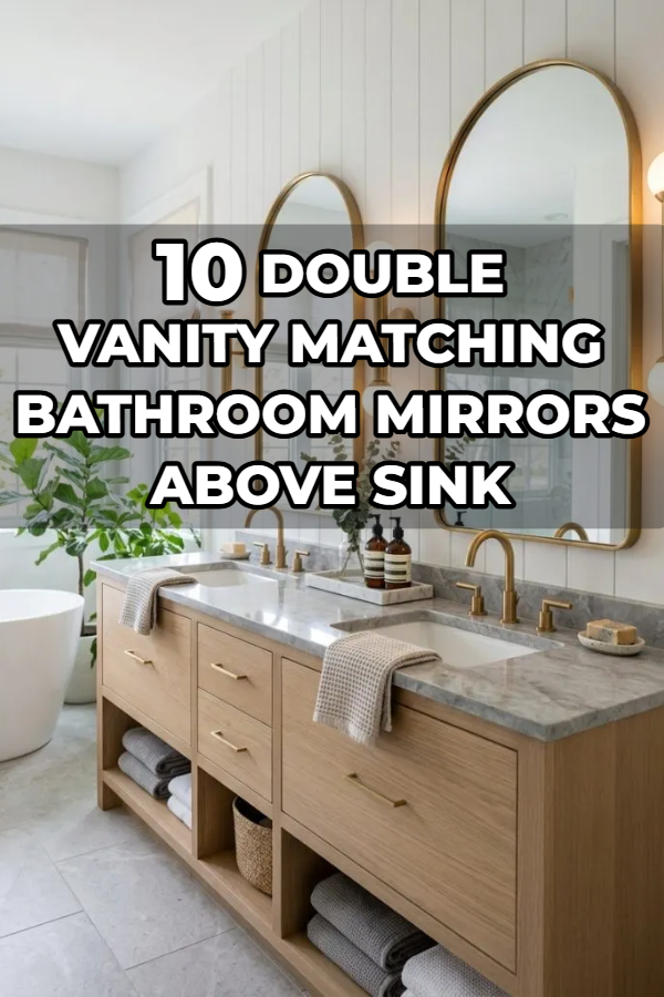 10 Double Vanity Matching Bathroom Mirrors Above Sink