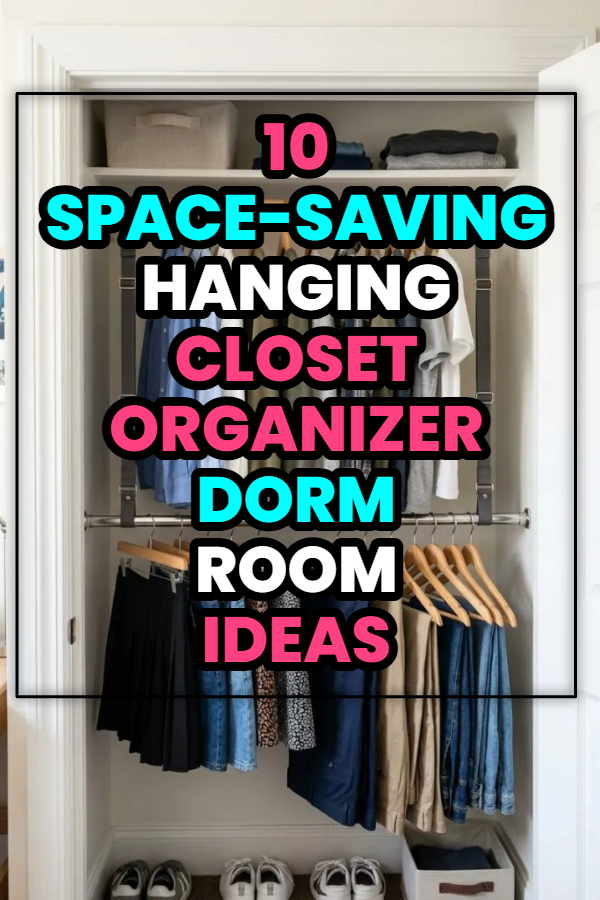 10 Space-Saving Hanging Closet Organizer Dorm Room Ideas
